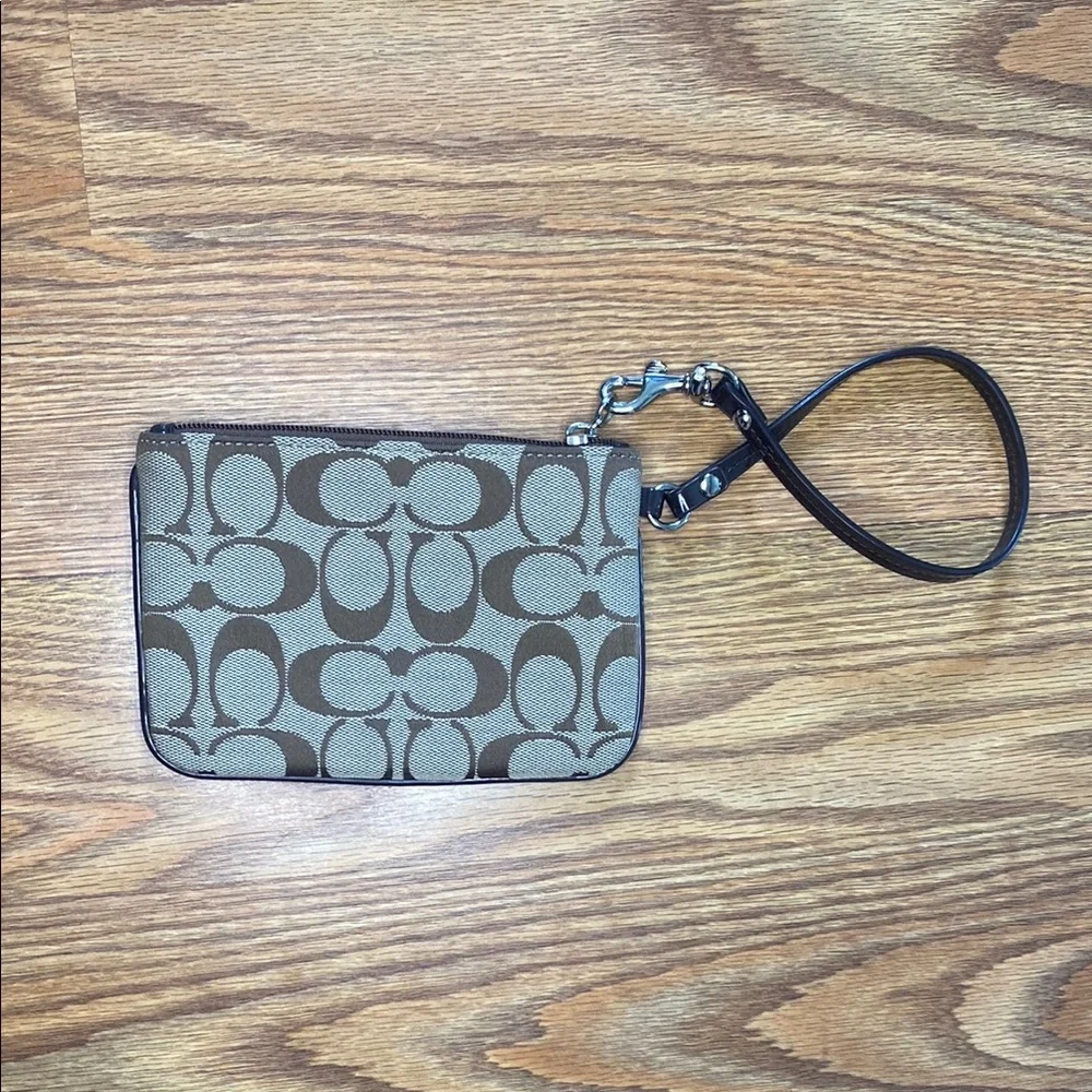 Coach Signature Pattern Wristlet - Picture 2 of 4